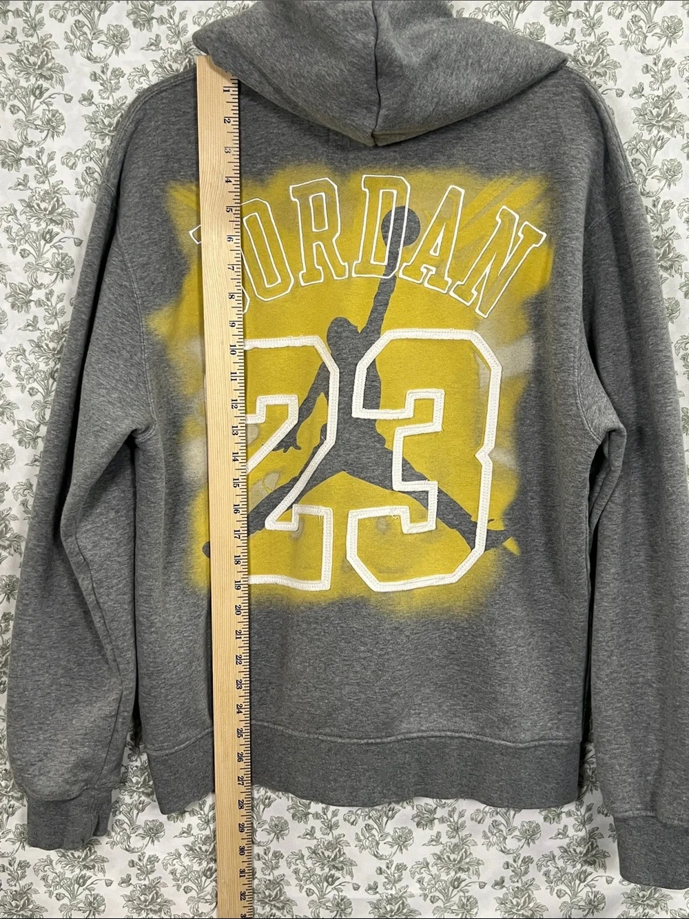 Jordan Gray Pullover Hoodie with Gold Logo